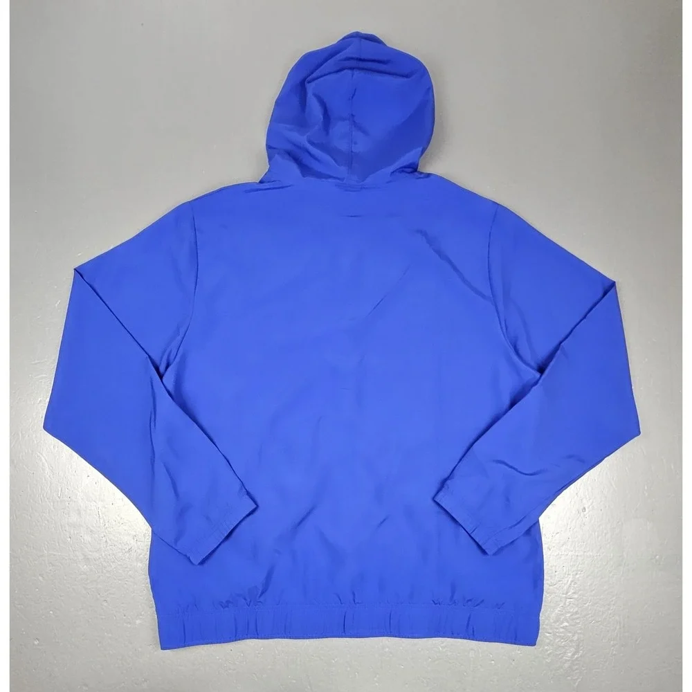 Reebok Jacket Mens XL Blue Colorblock Hooded Full Zip Training Woven Athletic‎